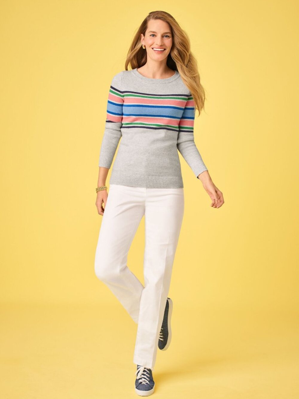 Talbots White Perfect Chino Straight Leg Pants Womens Sz 6 8 Cotton Stretch NWT - Picture 6 of 7